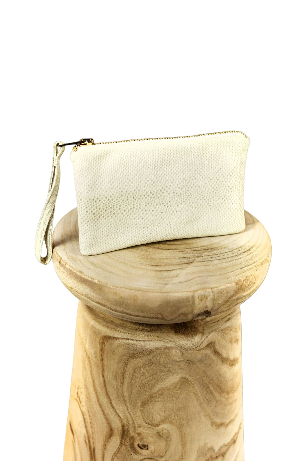 Pochette da polso in pelle con finitura effetto rettile