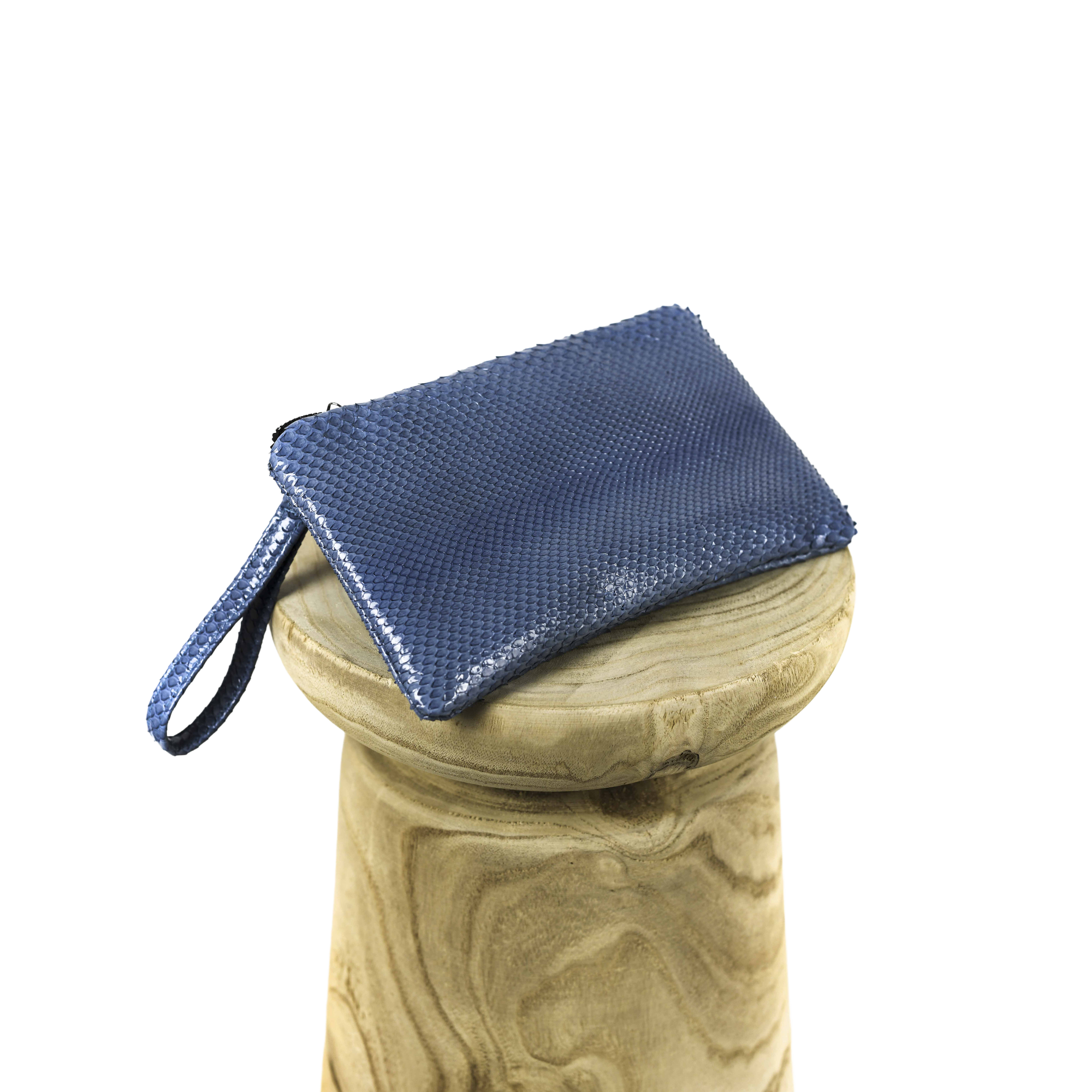 borsa pitonata blu