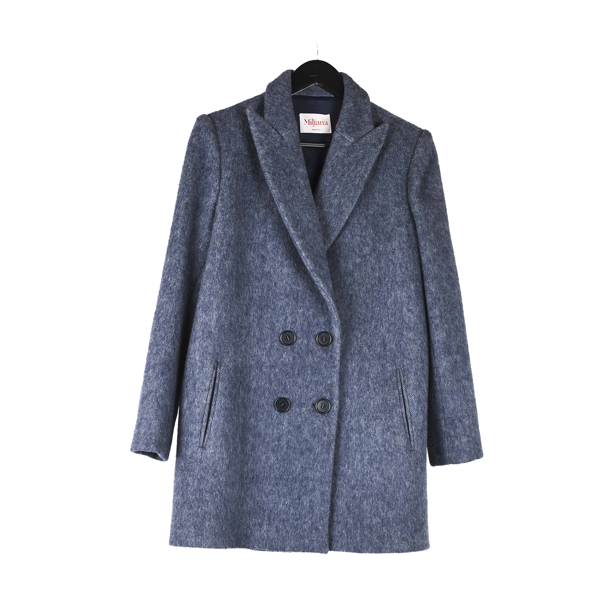 cappotto blu corto