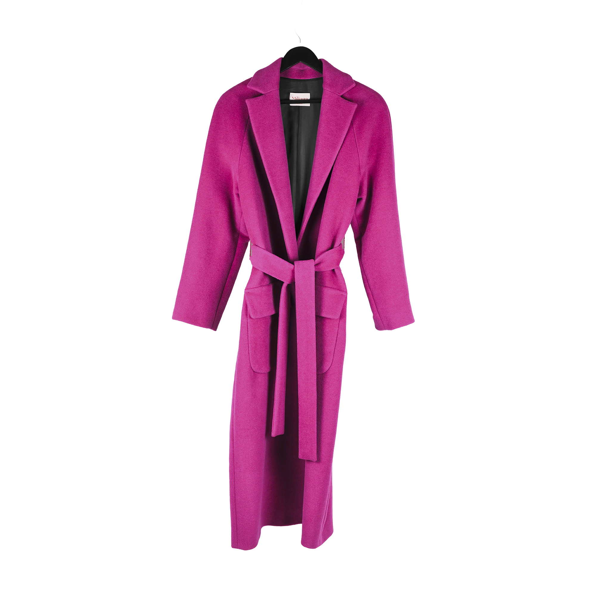 cappotto fucsia legato