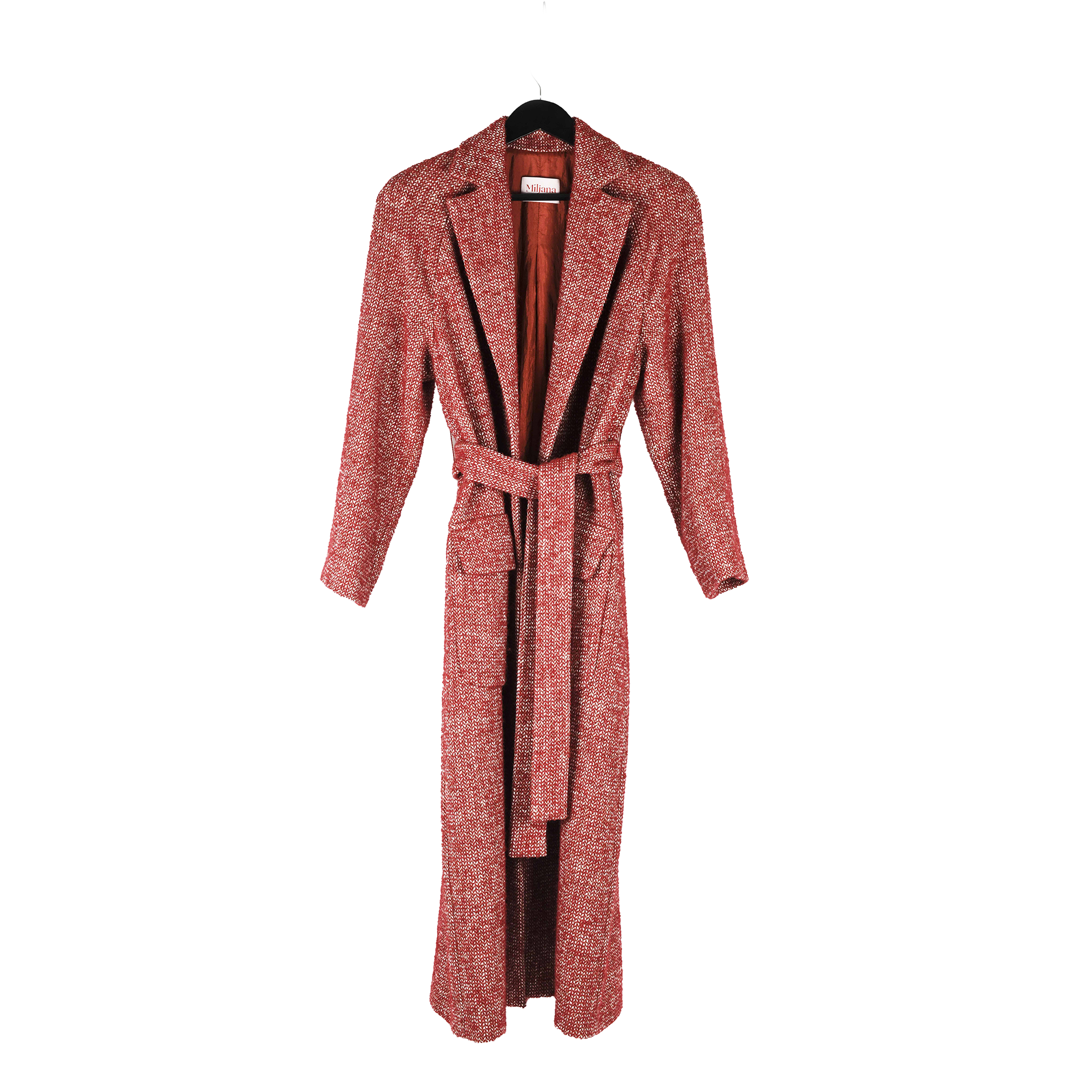 cappotto rosso spigato legato