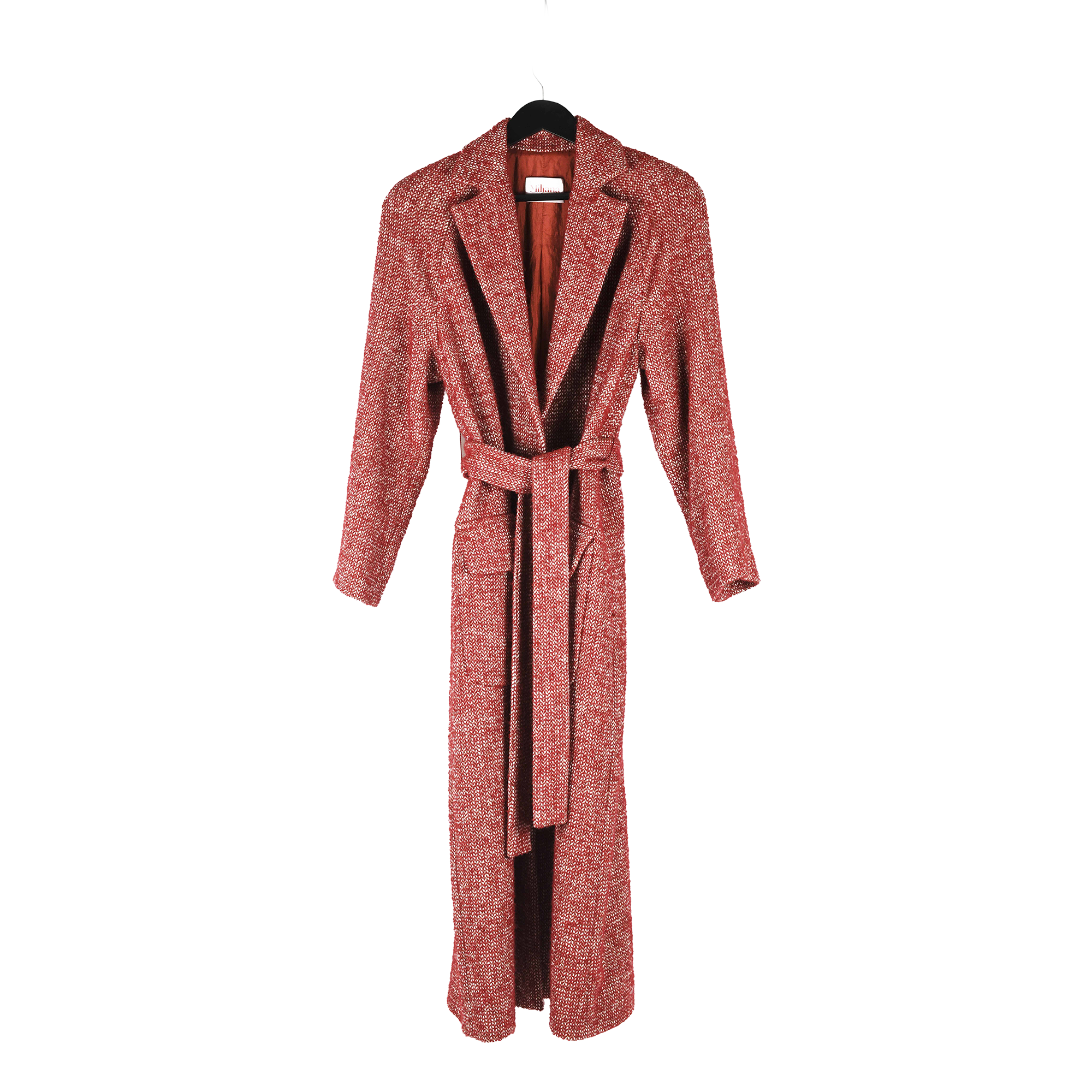 cappotto rosso spigato legato