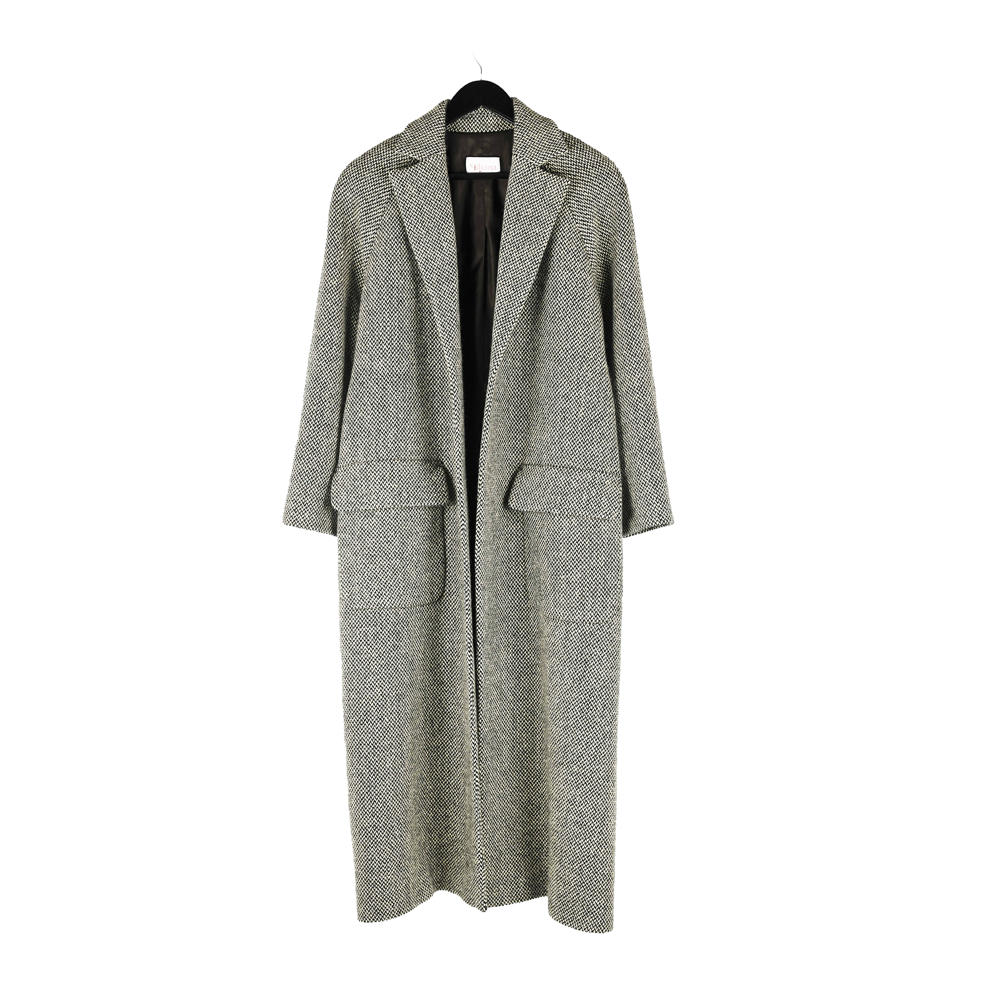 cappotto spigato bianco nero